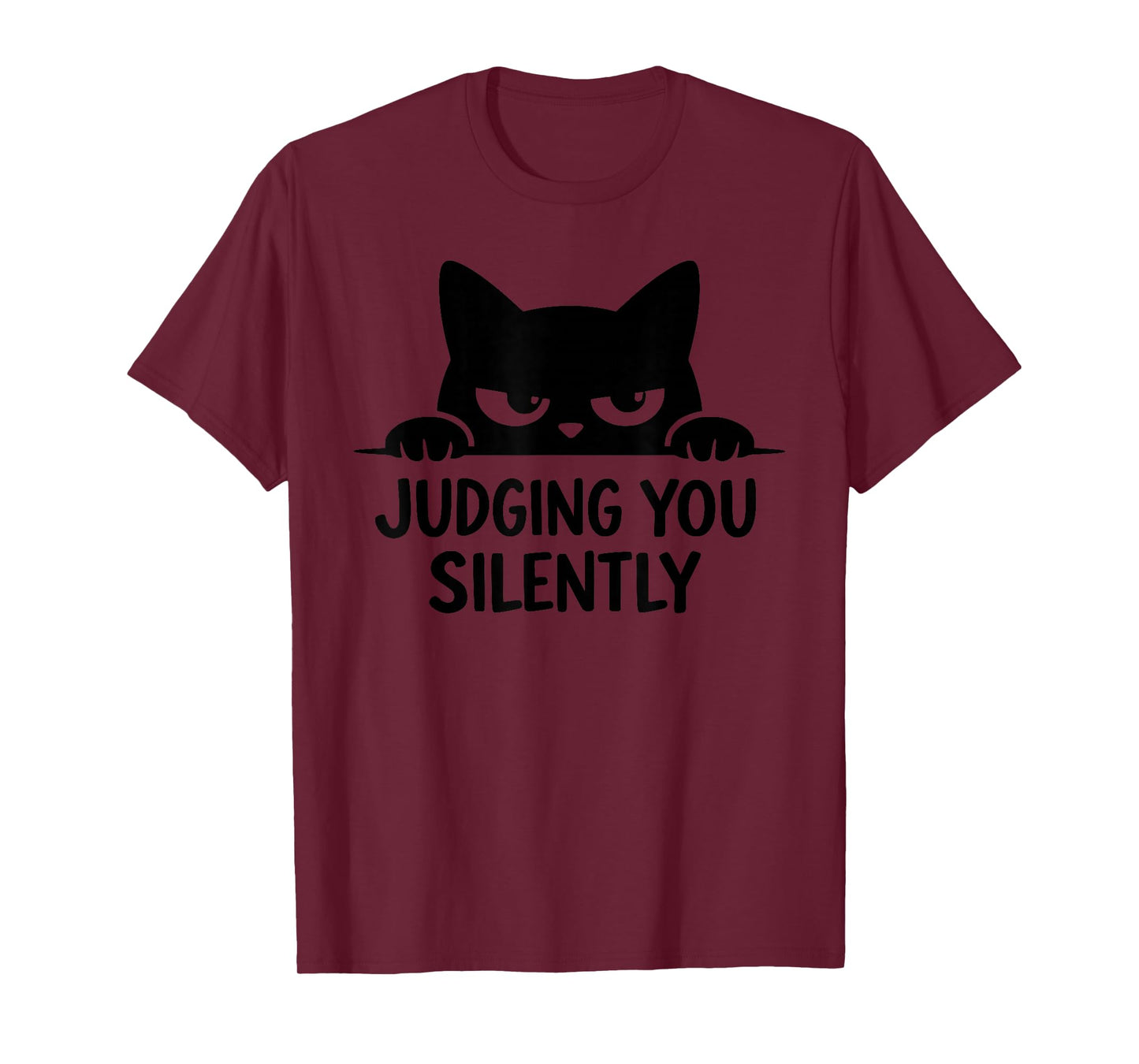 Black Cat for Cat Lover Mom Dad Cat Judging You Silently T-Shirt