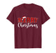 Merry Christmas Buffalo Plaid Red Santa Hat Xmas Pajamas T-Shirt