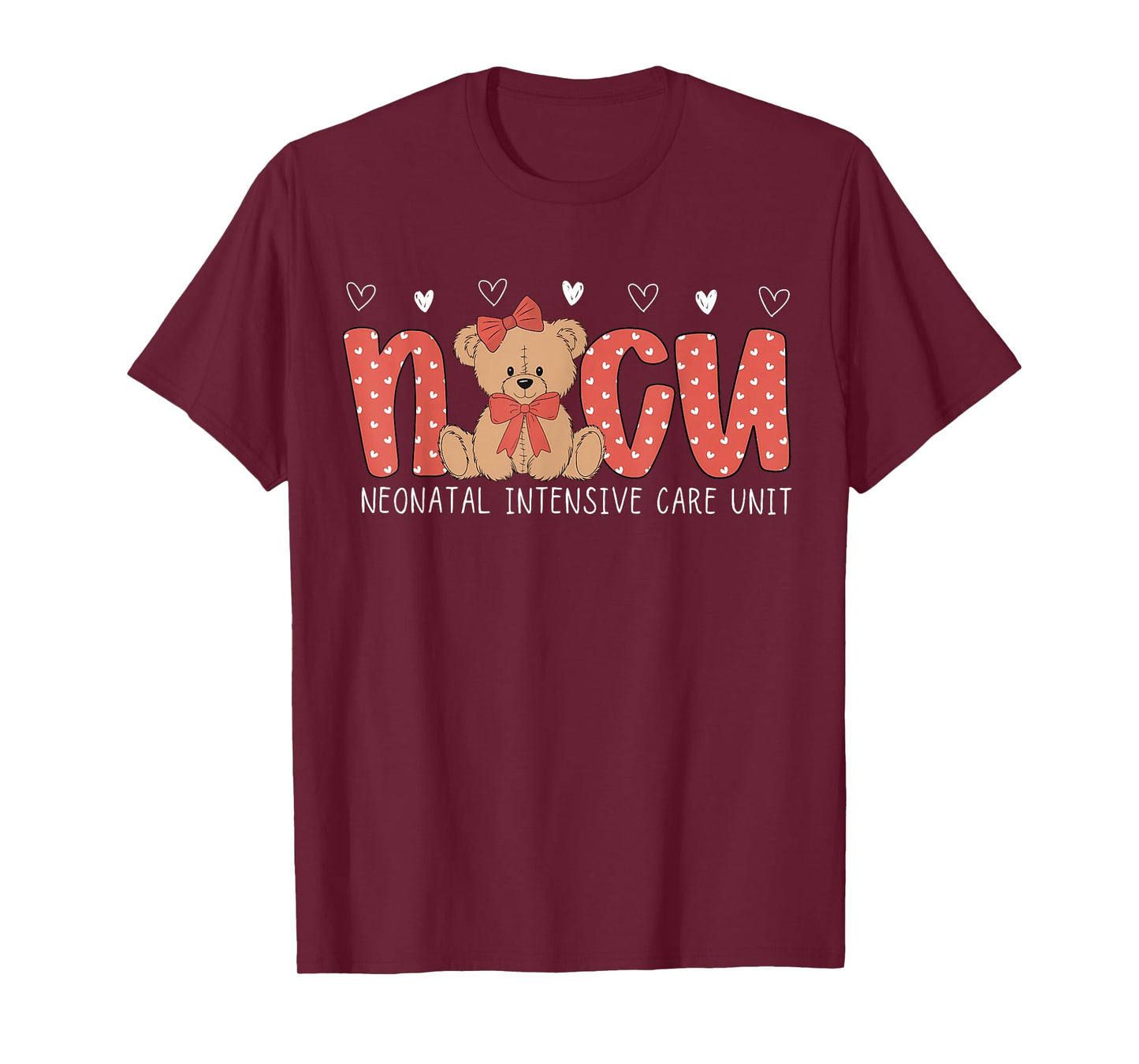 NICU Valentine Nurse Cute Bear Neonatal Intensive Care Unit T-Shirt