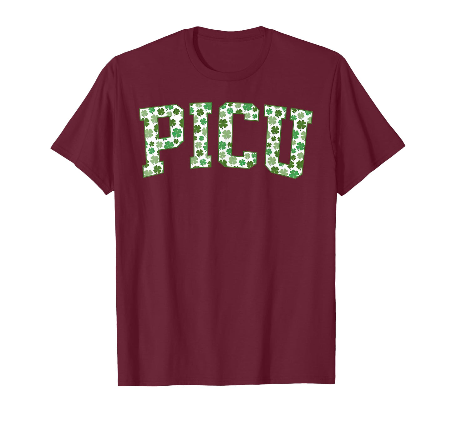 Retro PICU Nurse Shamrock St Patrick Day Pediatric ICU Nurse T-Shirt