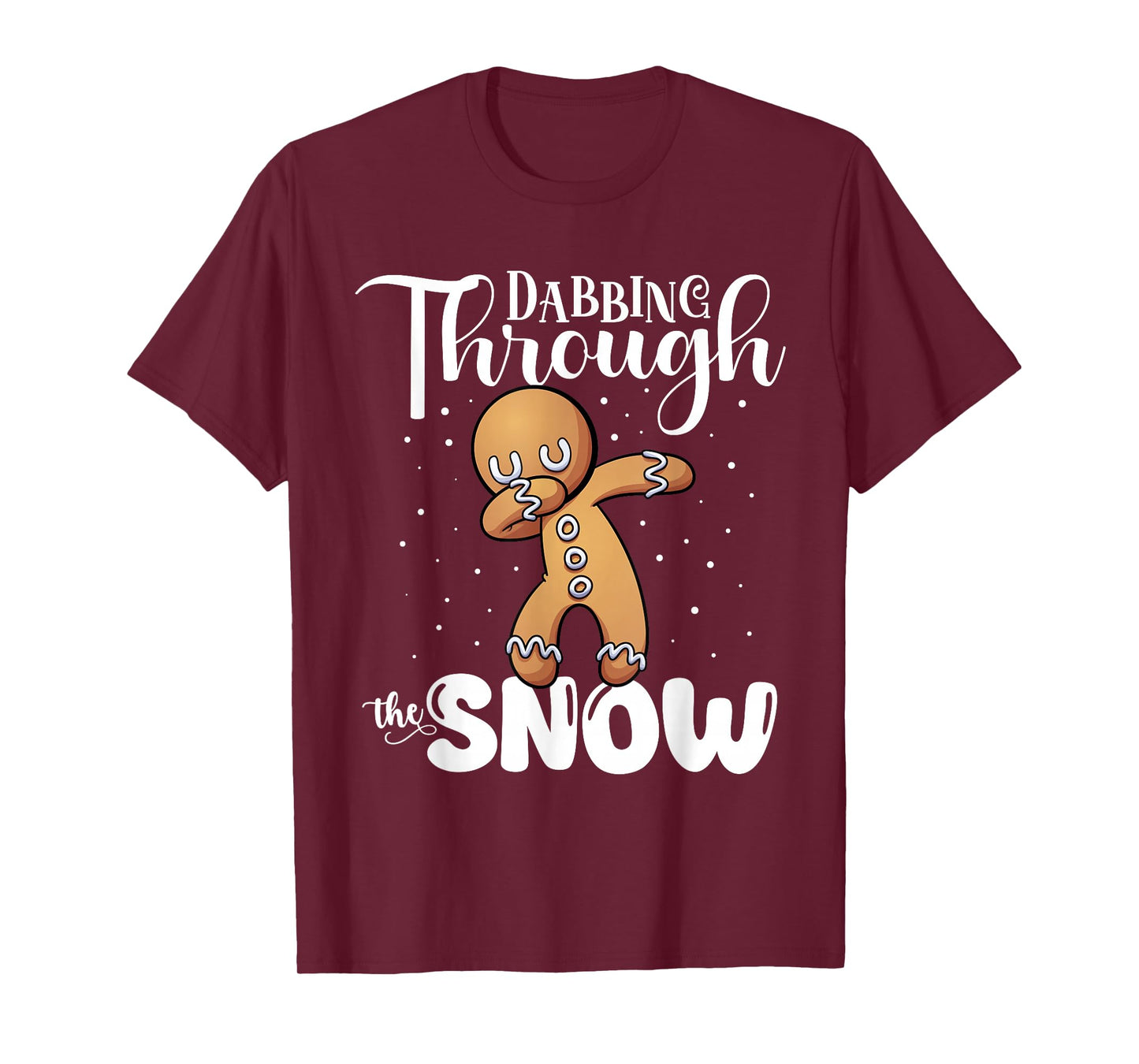 Gingerbread Dabbing Through The Snow Cute Christmas T-Shirt