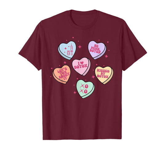 Heart Candy Botox Dealer Valentine Injector Dermatology Work T-Shirt