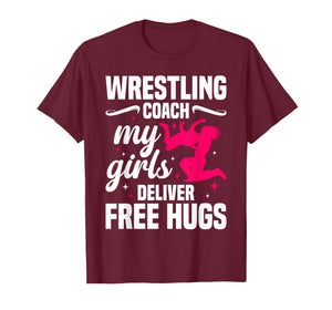 Girls Wrestling Training Free Hugs Girls Wrestling Coach T-Shirt