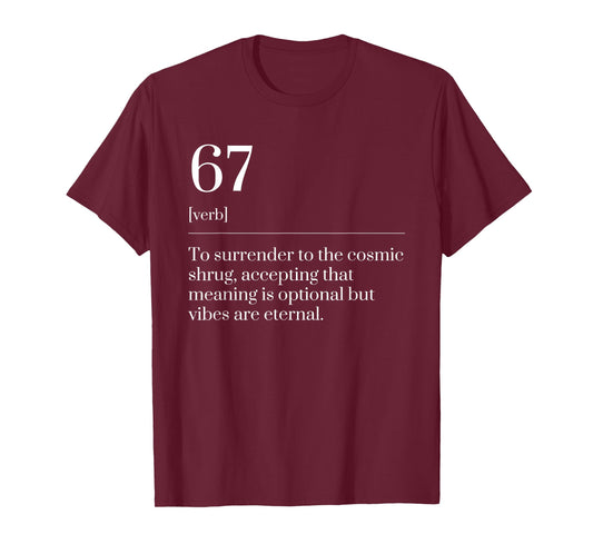 Funny Six Seven Number 67 Meme Dictionary Definition T-Shirt