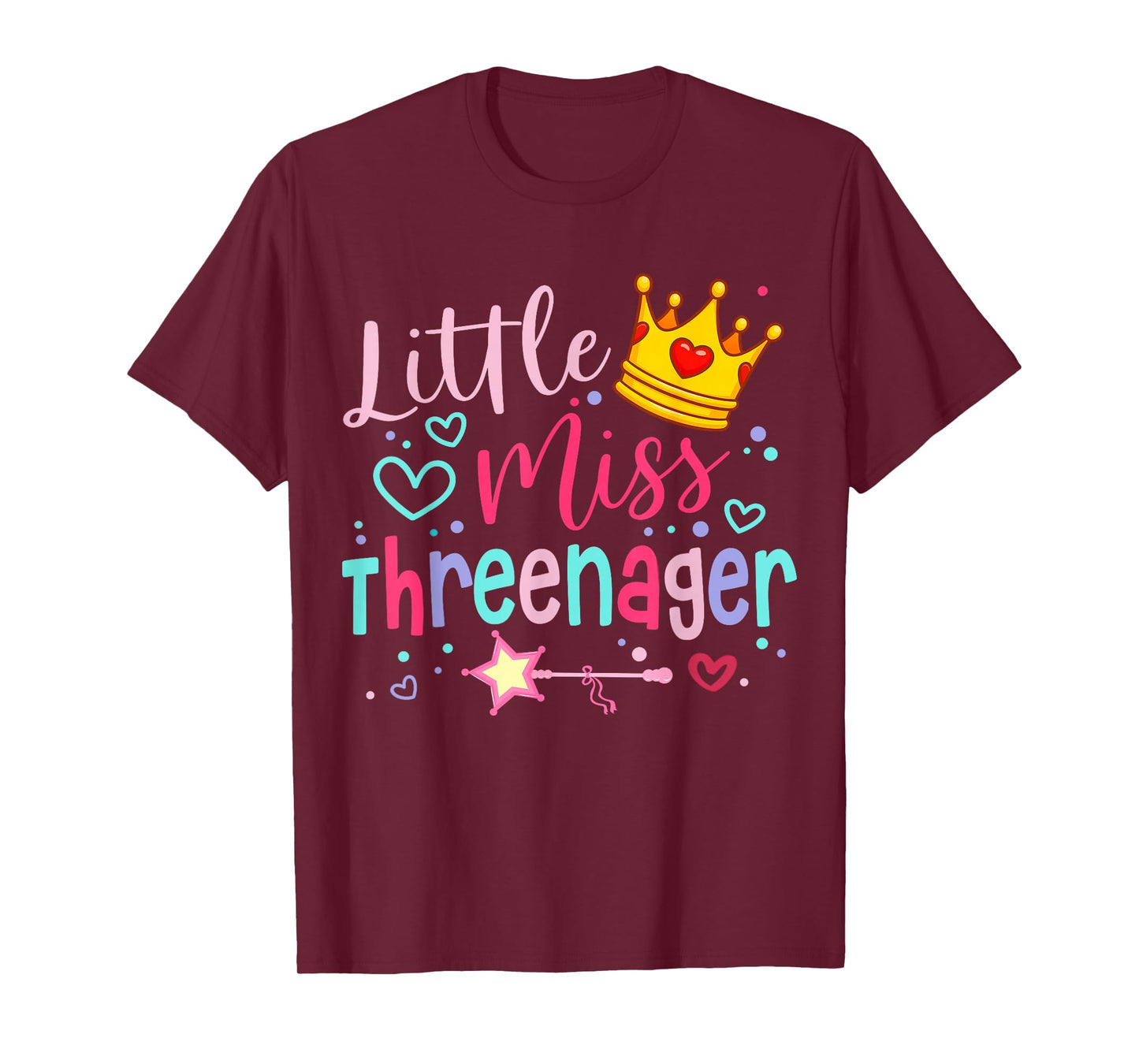 Funny Threenager Happy 3rd Bday Party Gifts 3 Years Old Girl T-Shirt