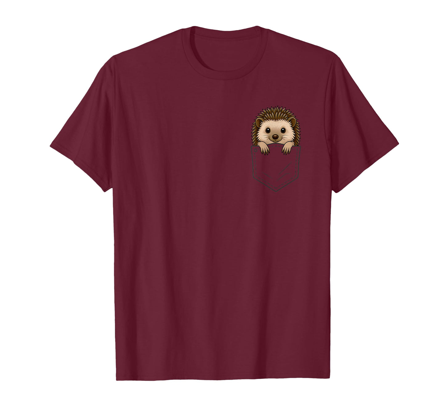 Funny Hedgehog Peeking in Pocket Animal Lover Men Women Kids T-Shirt