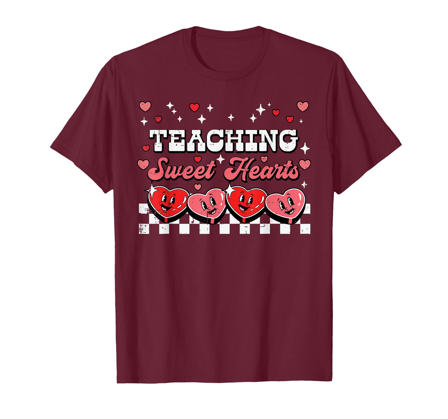 Valentines Day Teacher Teaching Sweethearts Retro Women Men T-Shirt