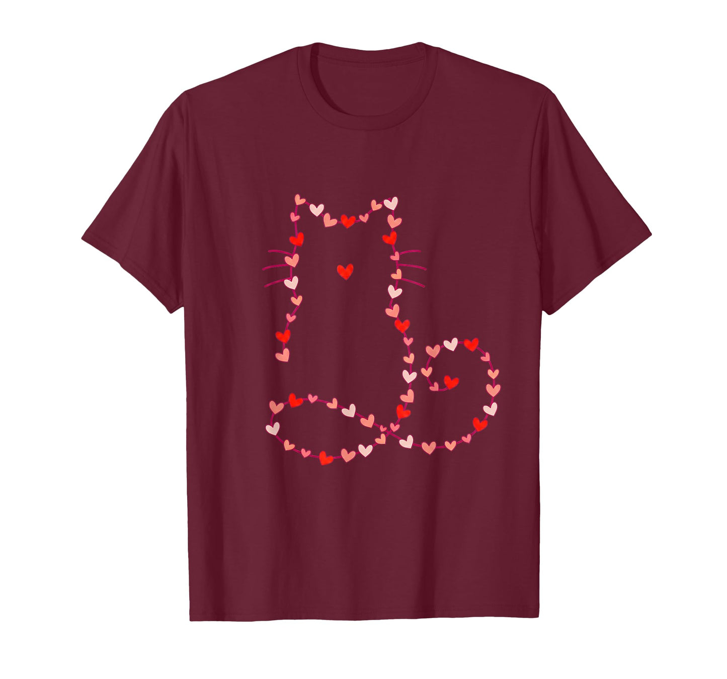 Cat Valentine Heart Retro Funny Cute Kitten Lovers Pet Paw T-Shirt