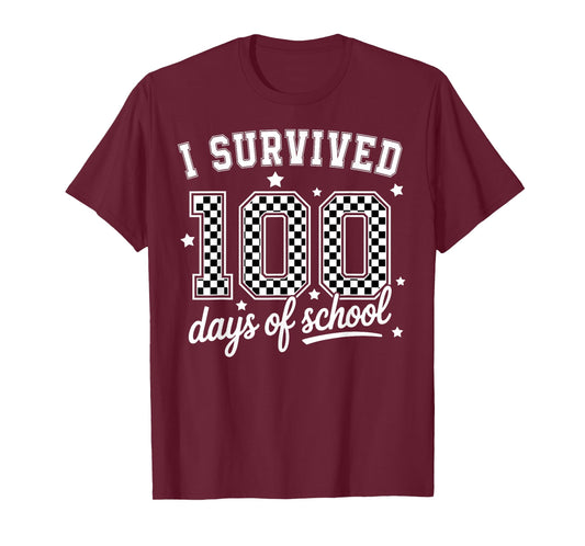 I Survived 100 Days of School Funny Teachers Students Meme T-Shirt