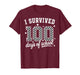 I Survived 100 Days of School Funny Teachers Students Meme T-Shirt