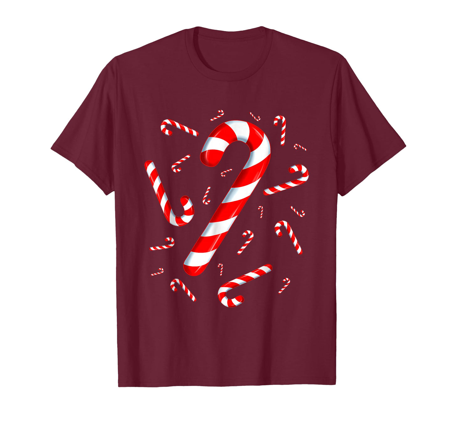 Christmas Candy Cane Santa Xmas Kids Toddler Youth Women Men T-Shirt