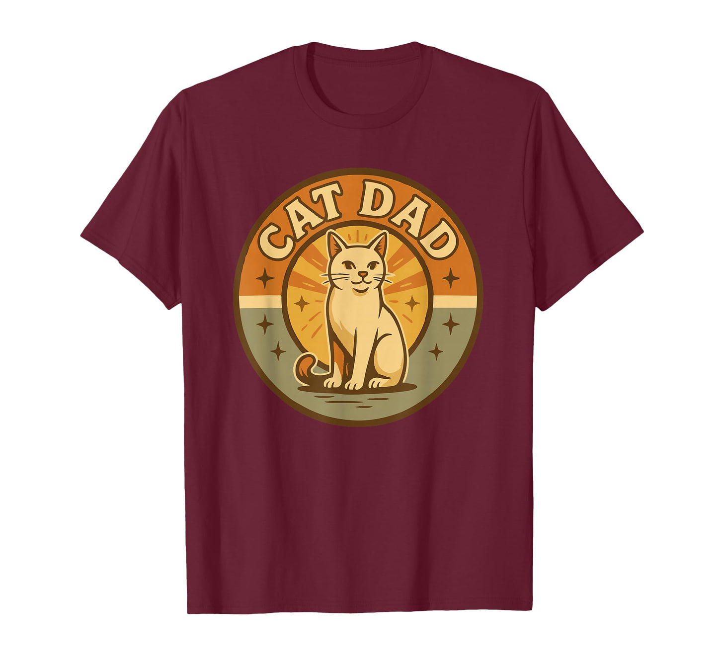 Retro Cat Dad Vintage-Style Feline Lover Graphic T-Shirt