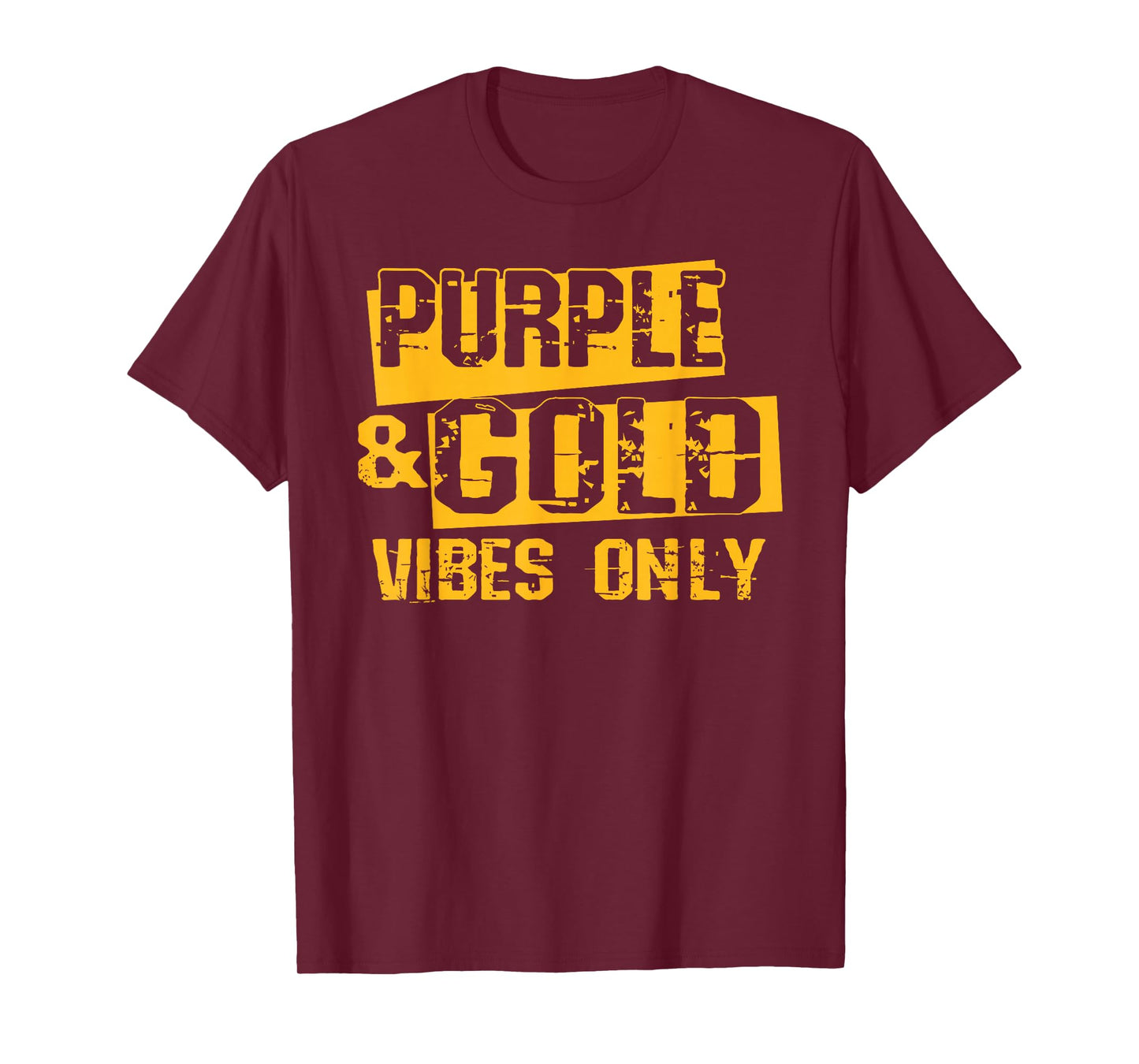 Purple and Gold Game Day Team Spirit High School Football T-Shirt