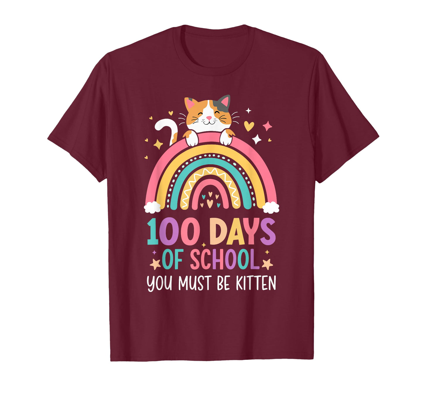 Girl 100 Day of School Cat for Girls 100th Day of School Kid T-Shirt