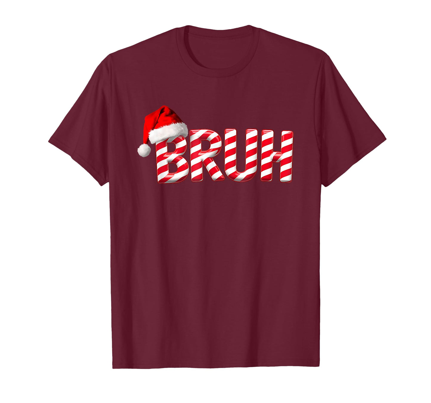 Bruh Christmas Candy Cane for Teen Boys Funny Xmas Bruh T-Shirt