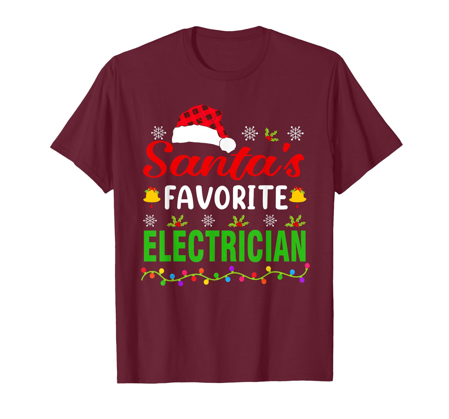Santa's Favorite Electrician Funny Christmas Xmas T-Shirt