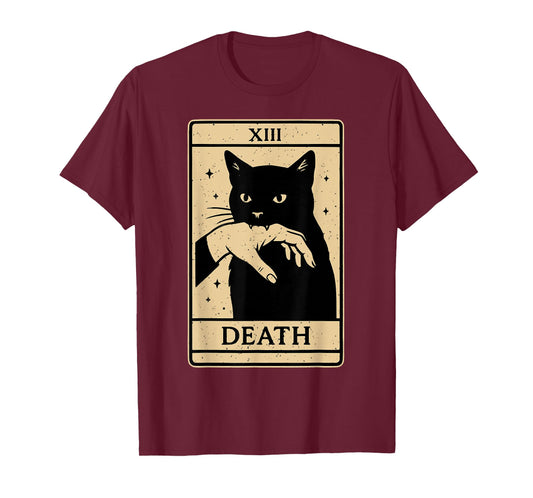 Tarot Card Black Cat Occult Witchy Black Cat Tarot Death T-Shirt