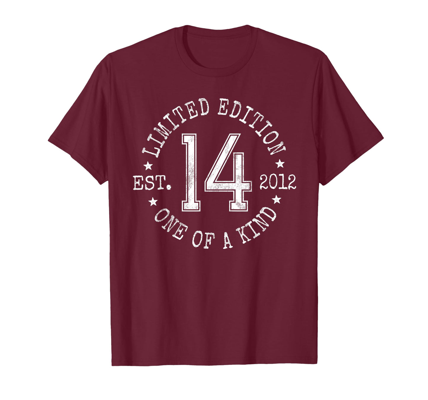 Limited Edition Est 2012 One of a Kind 14th Birthday T-Shirt