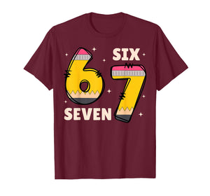 Six Seven 67 Days of School Pencils Meme Teachers Students T-Shirt