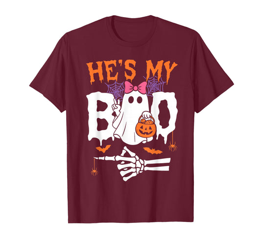 He's My Boo Matching Couple Halloween Funny She's My Boo T-Shirt