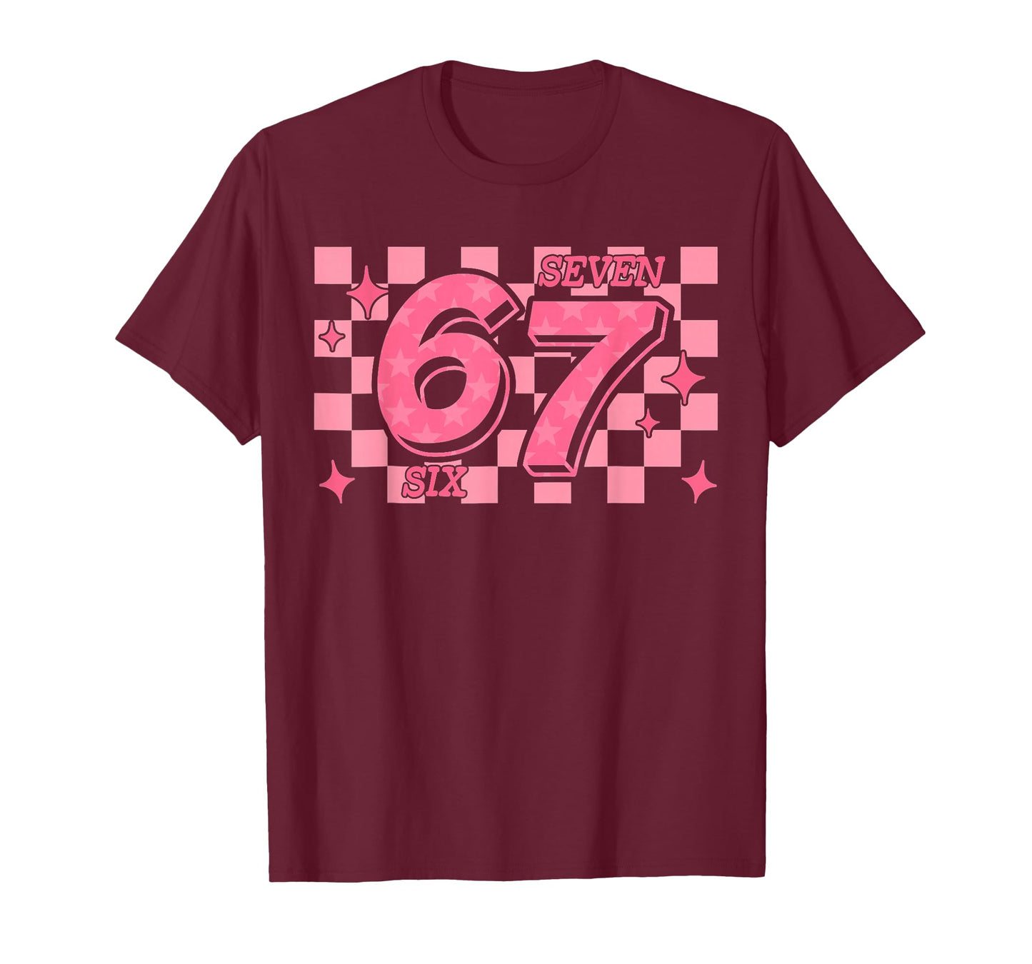 67 Meme six Seven Checkered T-Shirt