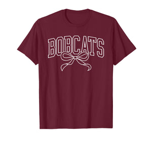 Coquette Bow Bobcats Back to School Team Spirit T-Shirt