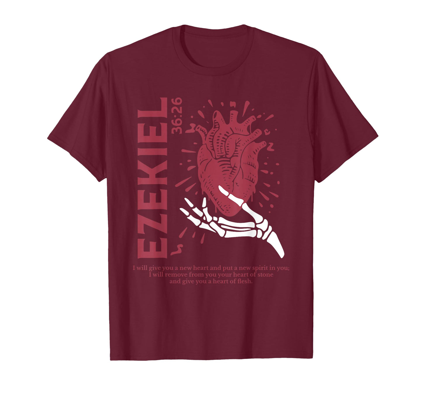 Vintage Ezekiel 36-26 Heart of Flesh Bible Verse Christian T-Shirt