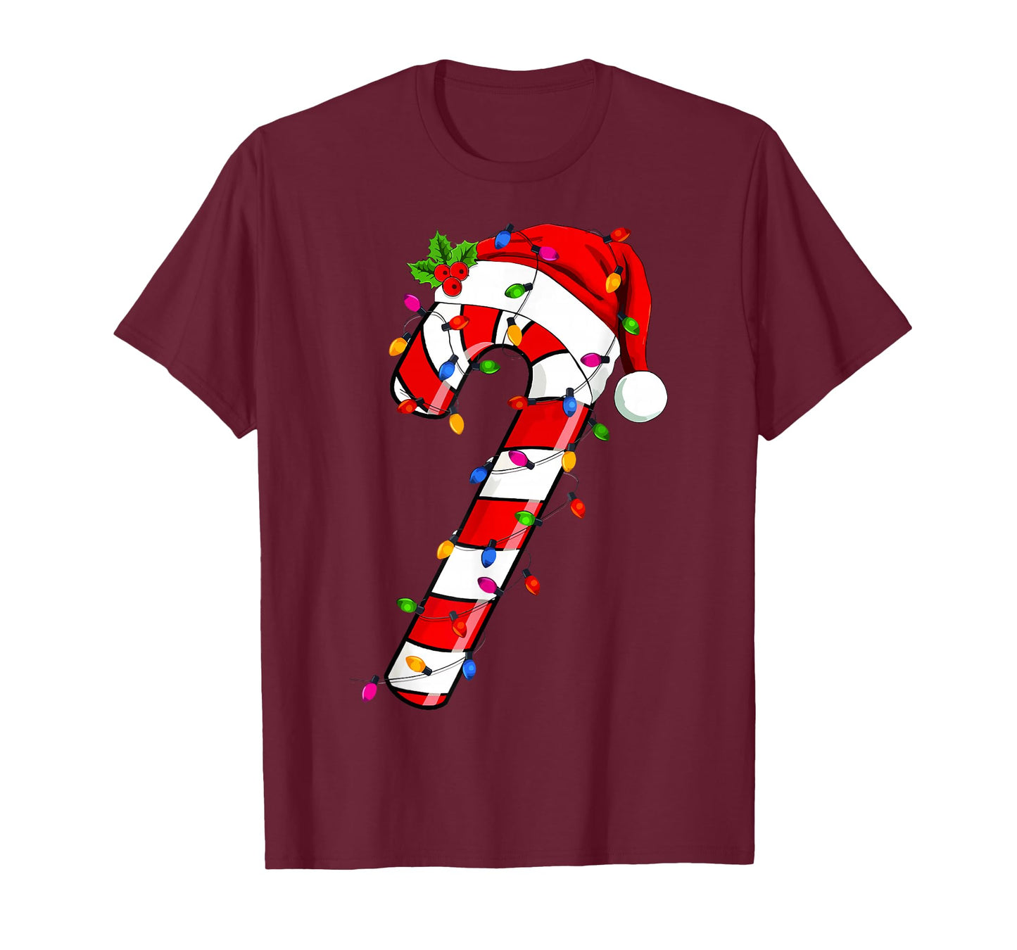 Christmas Candy Cane Santa Xmas Kids Toddler Youth Women Men T-Shirt