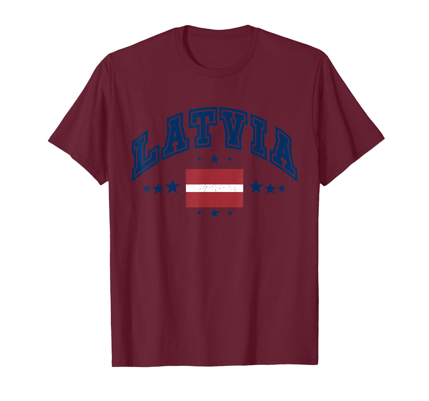 Retro Latvia Men Women Athletic Throwback Flag T-Shirt