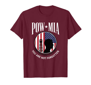 USA POW MIA - You are Not Forgotten Patriotic American Flag T-Shirt