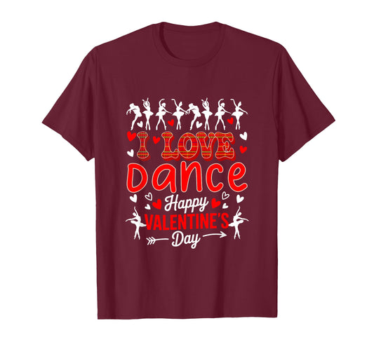 Love Dance Happy Valentine's Day Dance Teacher Students T-Shirt