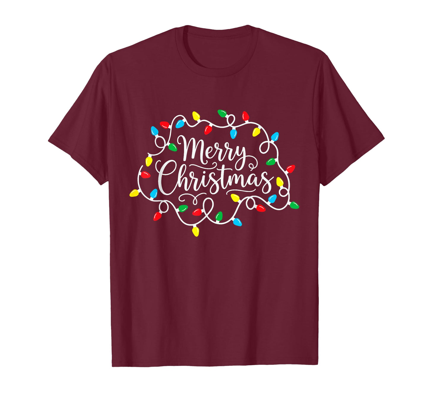Merry Christmas Lights Xmas Family Matching Pajama Men Women T-Shirt