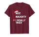 Nice Naughty I Really Tried Funny Christmas List T-Shirt