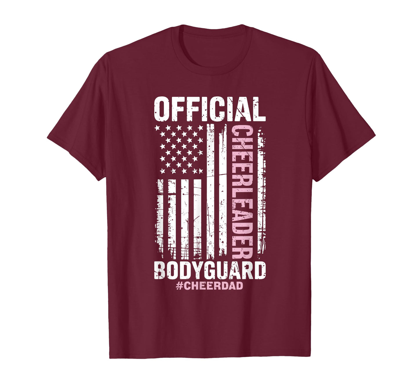Official Cheerleader Bodyguard Cheer Dad Flag Vintage T-Shirt
