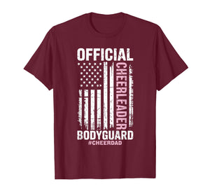 Official Cheerleader Bodyguard Cheer Dad Flag Vintage T-Shirt