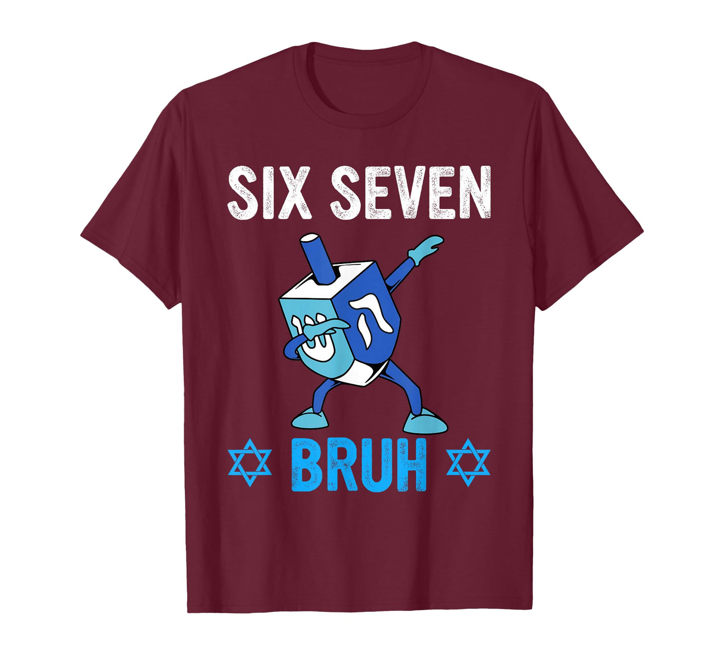 Six Seven Bruh 67 Hanukkah Chanukah Dreidel Dabbing 6 7 Meme T-Shirt