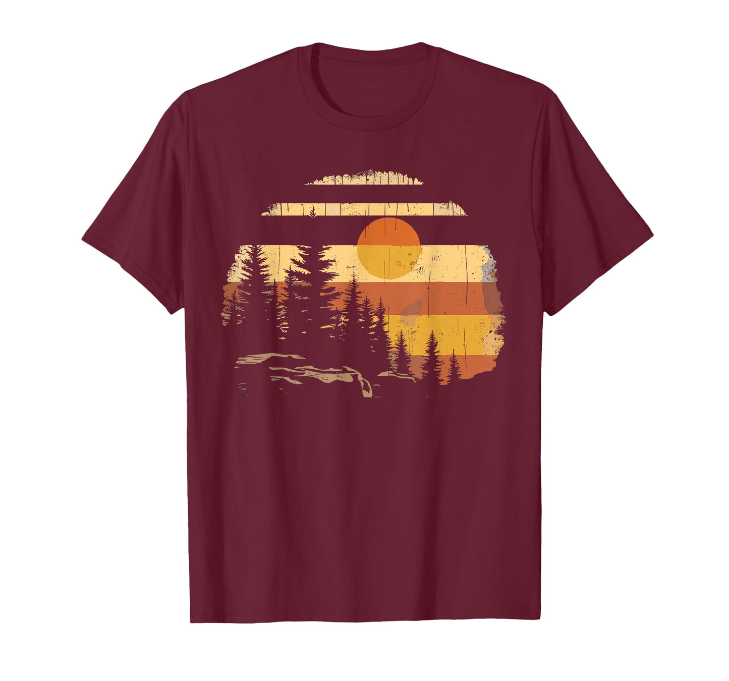 Forest Trees Camping Mountain Wildlife Nature Outdoor Camper T-Shirt