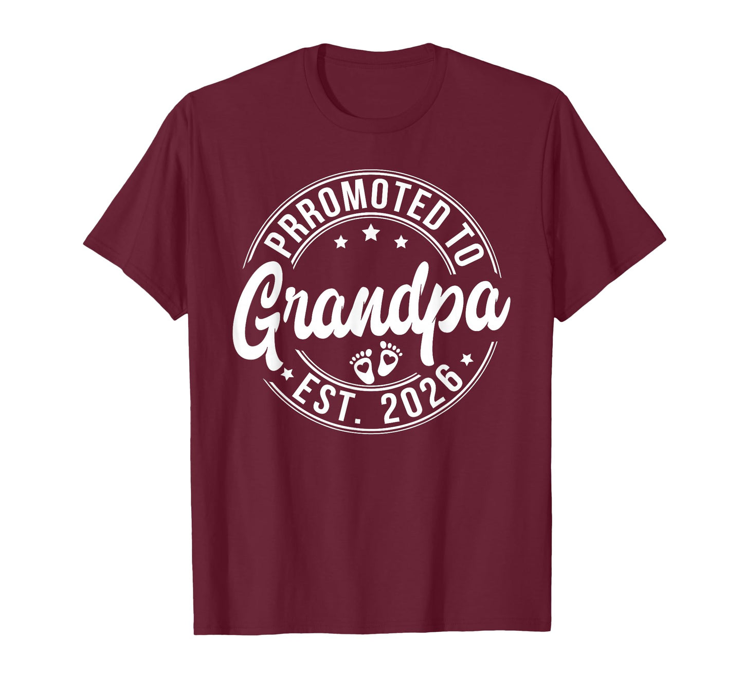 Promoted to Grandpa Est. 2026 Baby Announcement Funny Mens T-Shirt