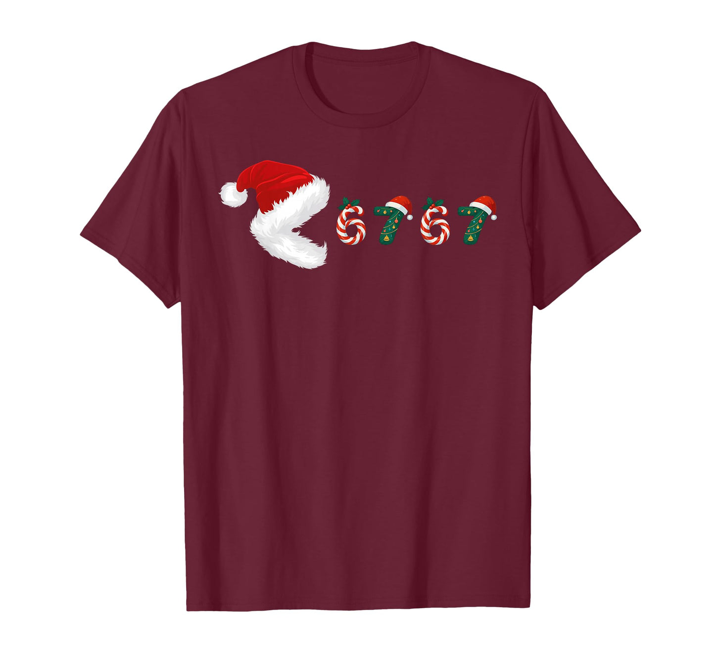 Merry Christmas Pajamas Eating 67 Meme Six Seven T-Shirt