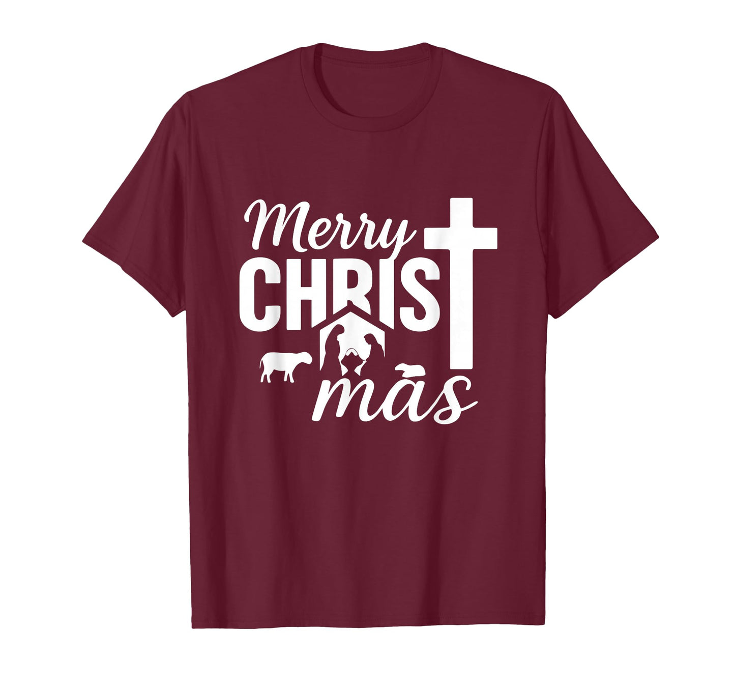Merry Christ-Mas Christian Jesus Christmas Nativity Scene T-Shirt