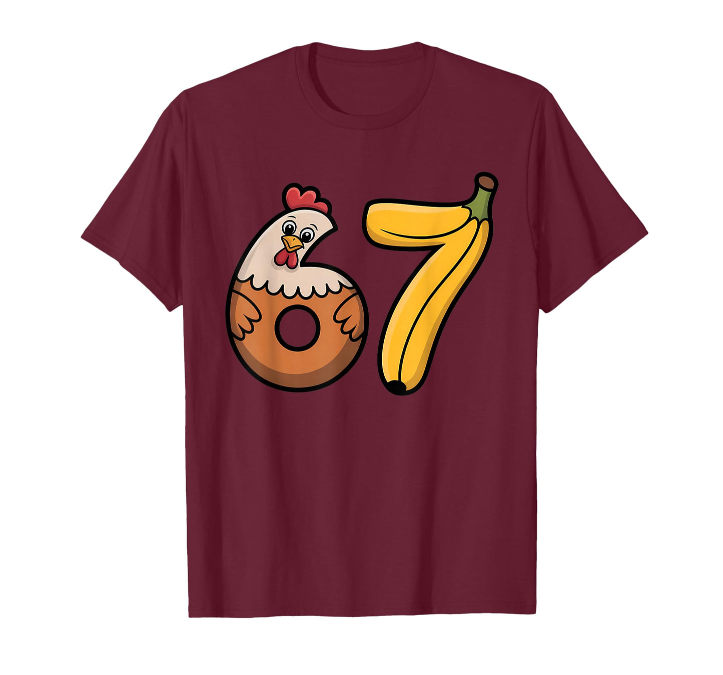 67 Meme Chicken Banana Six Seven 6-7 Family Matching T-Shirt