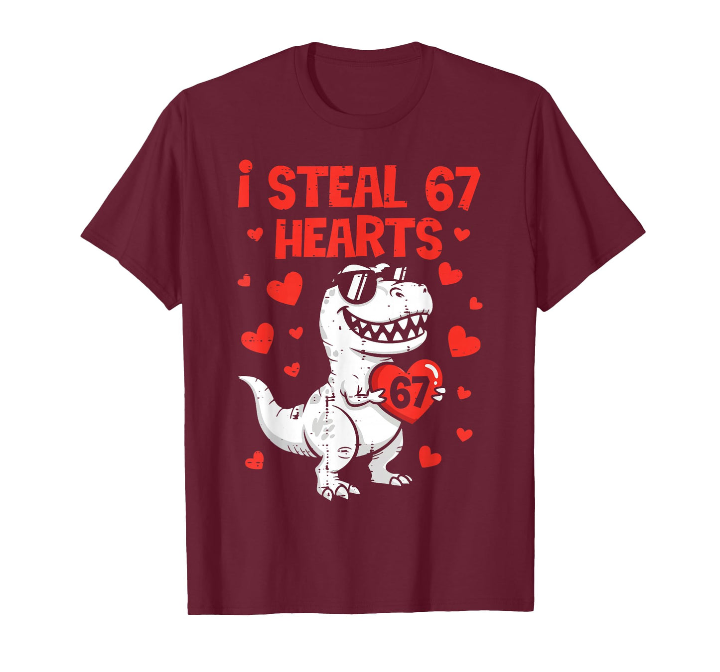 I Steal Hearts Dino Boys Dinosaur Valentines 67 Toddler Kids T-Shirt