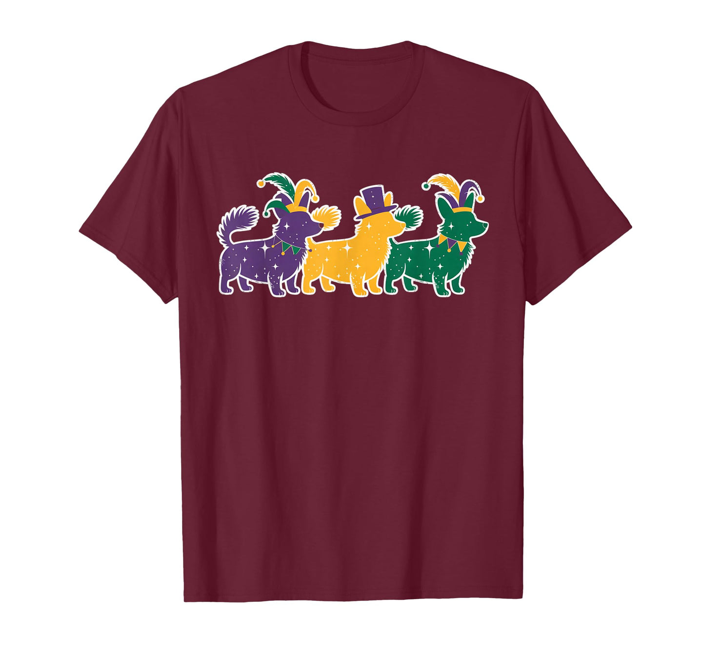 Corgi Dog Purple Yellow Green Toddler Boys Kids Mardi Gras T-Shirt