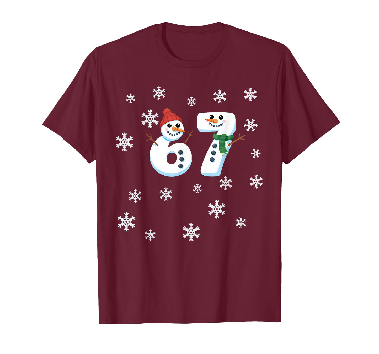 Funny 67 Winter Snowman Middle School 6 7 Funny 67 Meme T-Shirt
