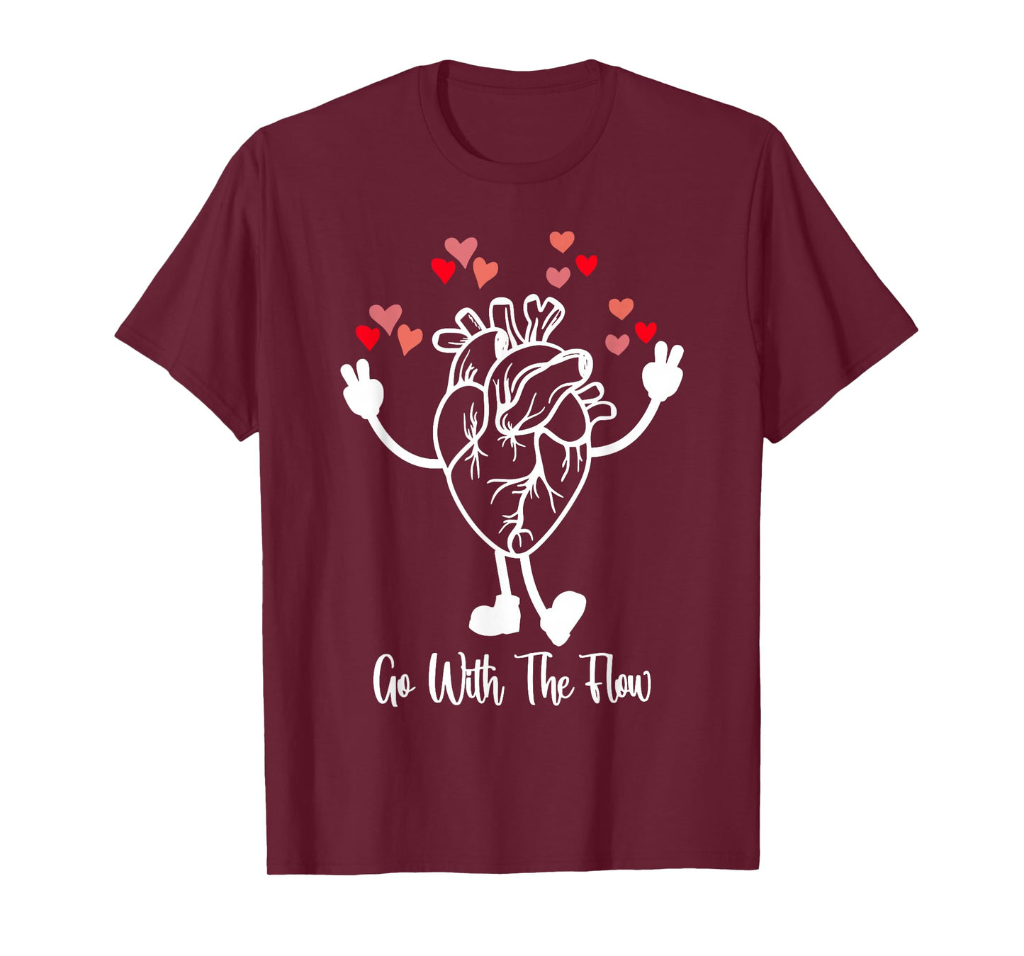 Heart Anatomy Valentine Cardiac CVICU Cath Lab RN Nurse T-Shirt