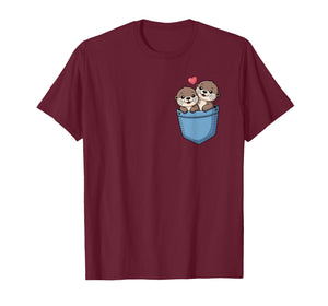 Otter Pocket Sea Animals Otter Cute Otter T-Shirt