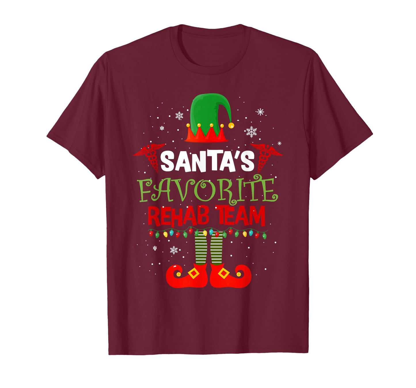 Santa's Favorite Rehab Team Elf Physical Therapy Christmas T-Shirt