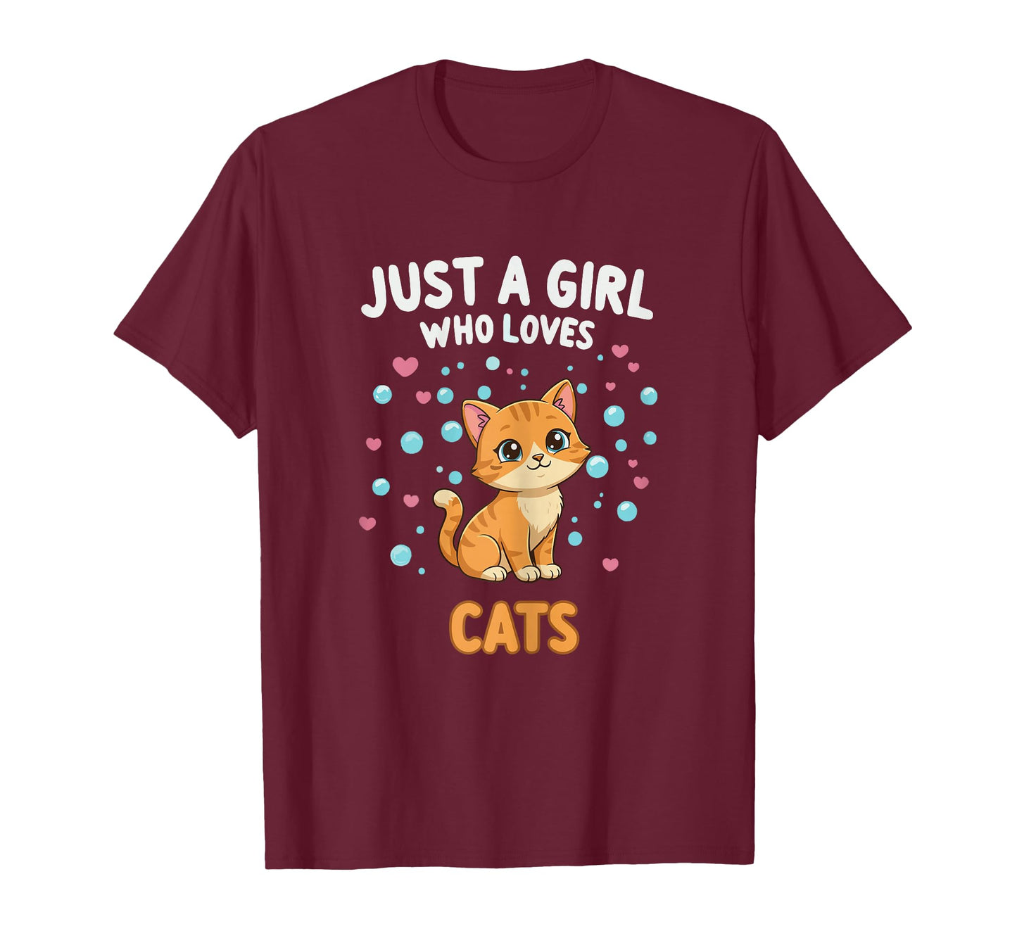 Kawaii Cat Just A Girl Who Loves Cats Shirts for Girls T-Shirt