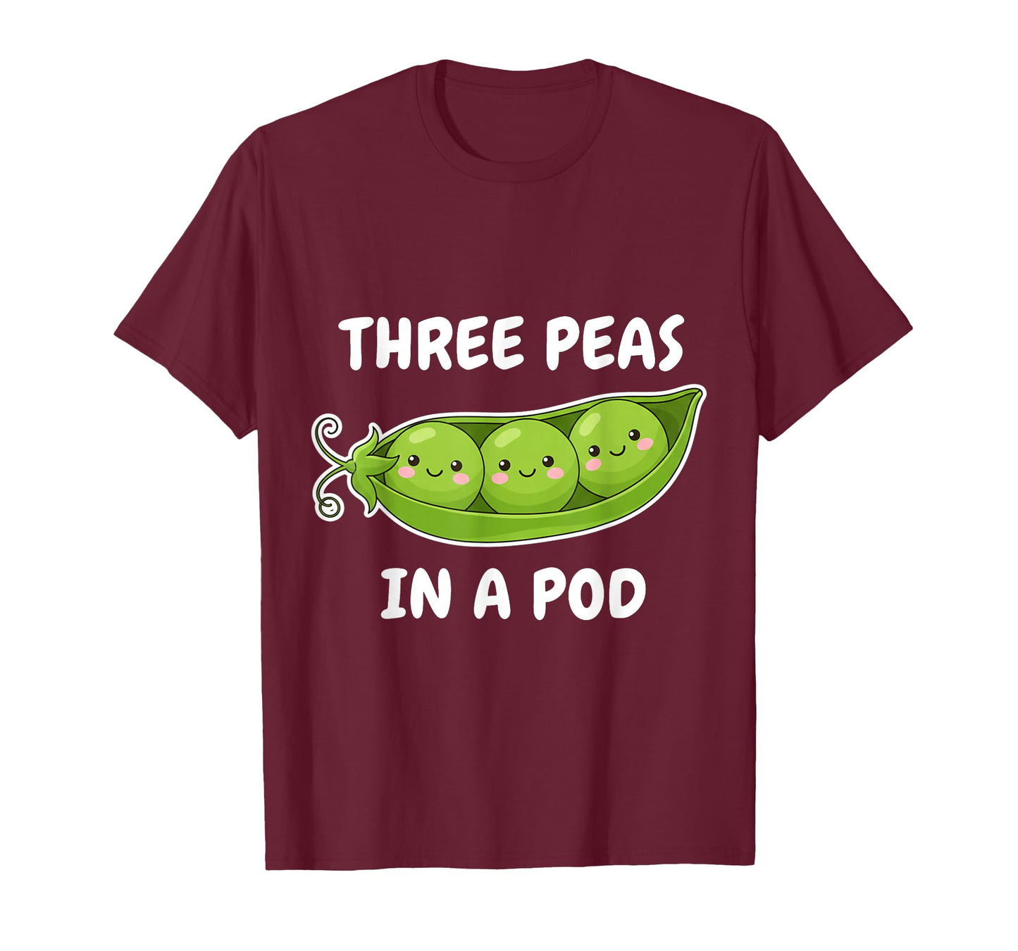 Three Peas in a Pod Cute Kawaii Funny T-Shirt