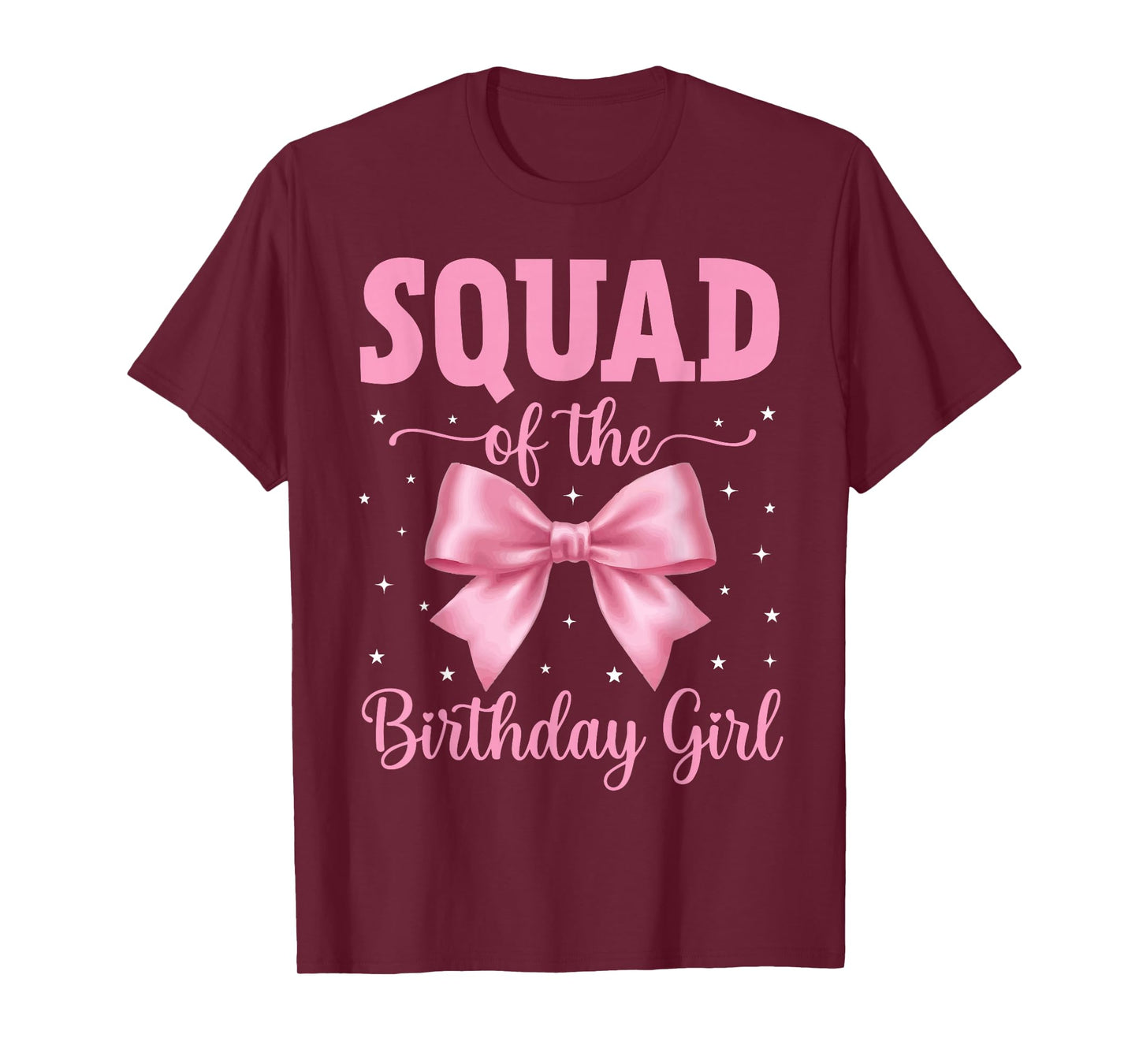 Squad of Birthday Girl Coquette Bow Party Family Matching T-Shirt